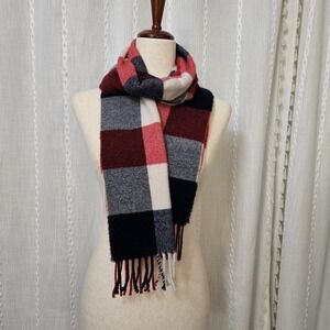Gap Wool Blend Buffalo Plaid Scarf Fringe Patriotic San Francisco No 54023 66"